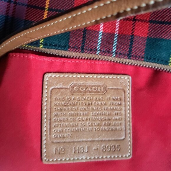 Coach Vintage Y2K Demi Shoulder Tartan Plaid Wool Purse - Picture 4 of 13